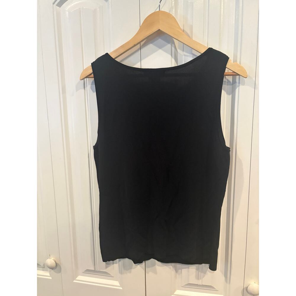 Sweater Works Black Floral Tank Top Size Large - Picture 2 of 5